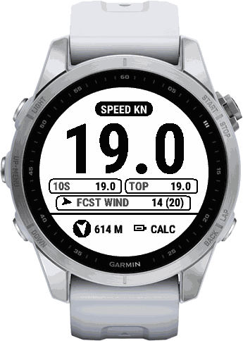 Kuling on a Garmin watch: speed, wind forecast and arrow home